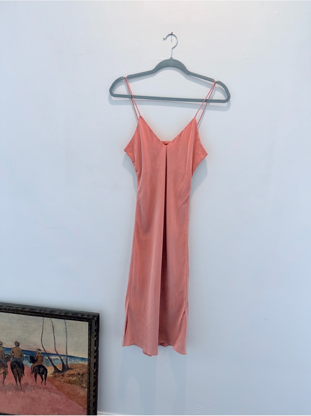 Anine Bing Bay V-Neck Slip Midi Dress XS